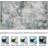 Washable Area Rug - Living Room Large Abstract Area Rug Soft Indoor Low Pile Carpet for Bedroom, Dining Room Non-Slip Backing Stain Resistant Distressed Decor Washable Mat Blue-1257126576