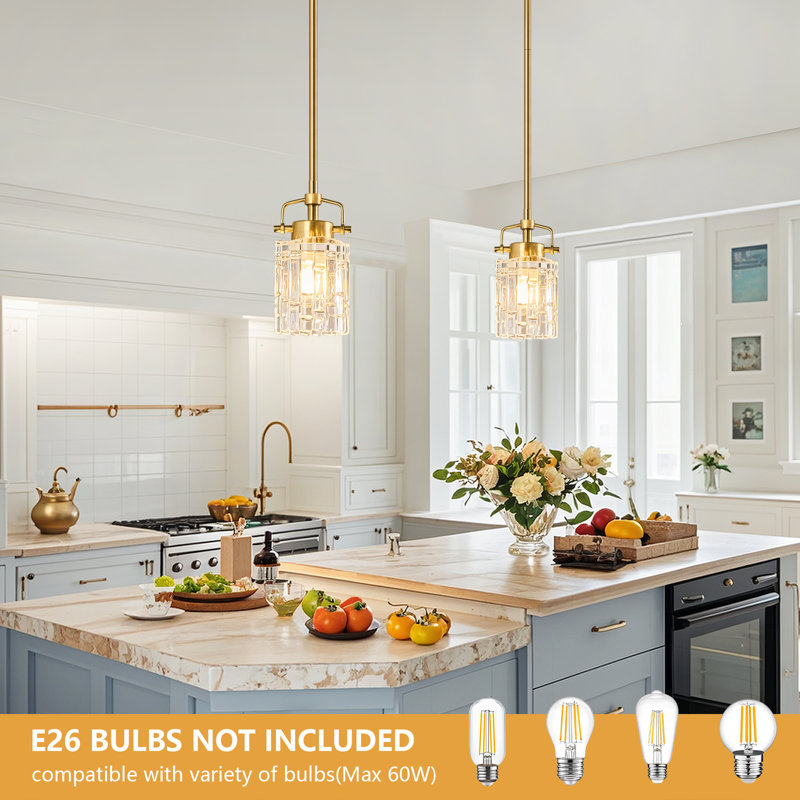 Luminaire suspendu moderne en métal Luminaire suspendu en métal Luminaire suspendu en verre pour îlot de cuisine Farmhouse