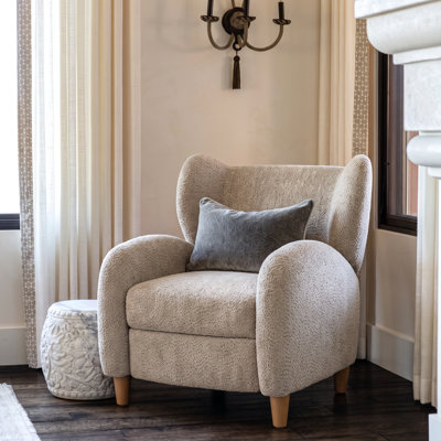 Chaise nordique multifonctionnelle en tissu chenille, dossier incurvé et fonction transformable, vert olive