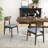 Wooden Dining Chair Linen Fabric Upholstered Kitchen Chairs w/ Padded Seat-94793628