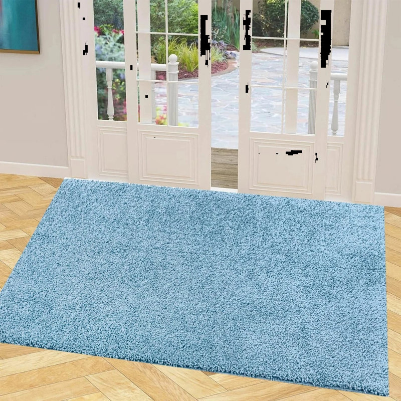 Solid Colour Shag Area Rug, Rectangle 60 x 110 cm