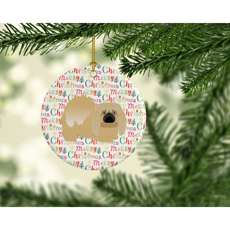 Ornement suspendu Pekingese Merry Christmas