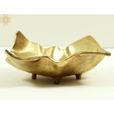 4" Handmade Decorative Brass Bowl - Traditional Indian Table Centerpiece with Lustrous Finish - Artisan Crafted Serving Bowl for Fruits and Home Accent Decor