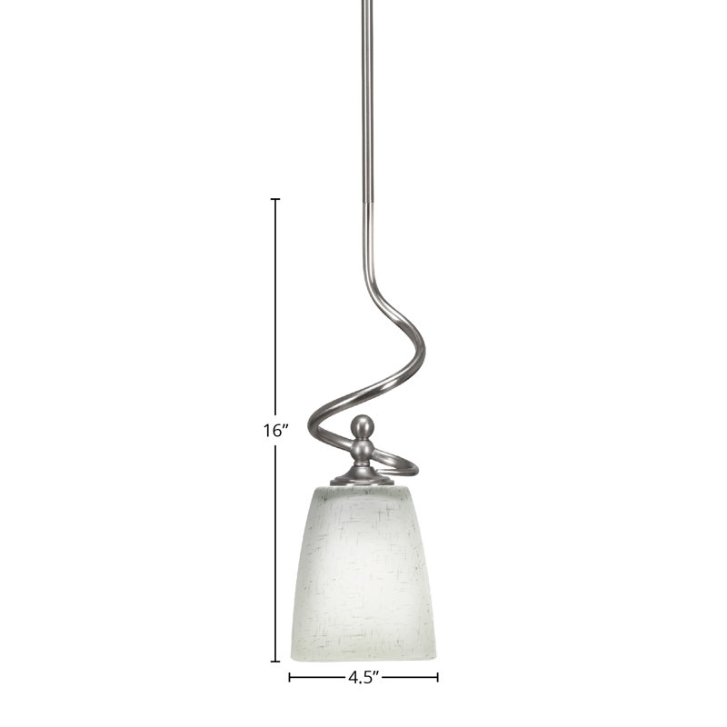 Mini-luminaire suspendu Ouest avec tige 4,5 po, Nickel brossé