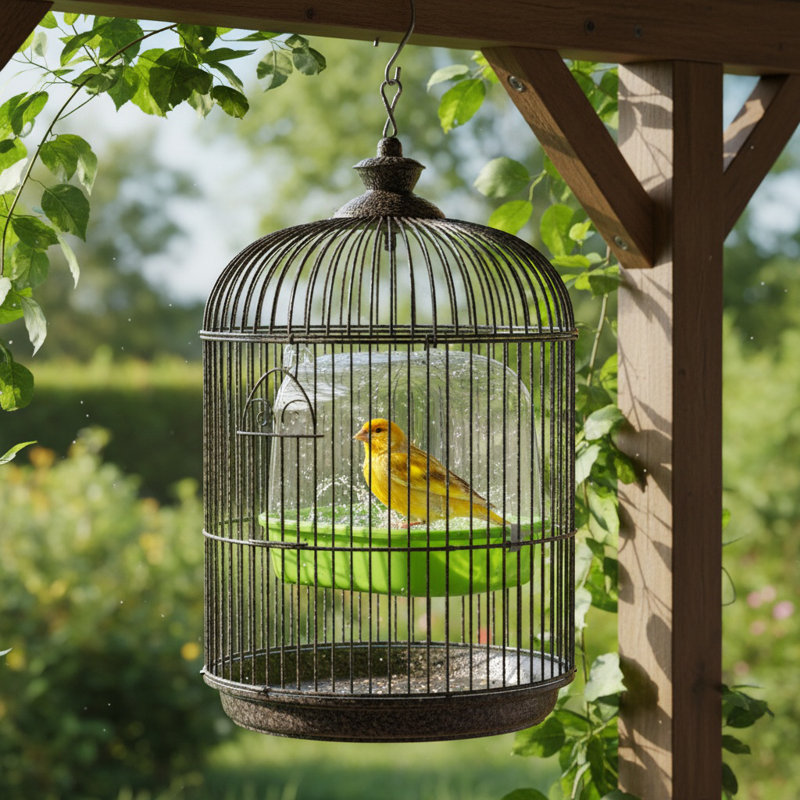 Baignoire pour oiseaux 5,12 x 5,12 x 5,3 po, Vert