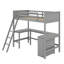 Lit mezzanine simple avec tablettes et bureau