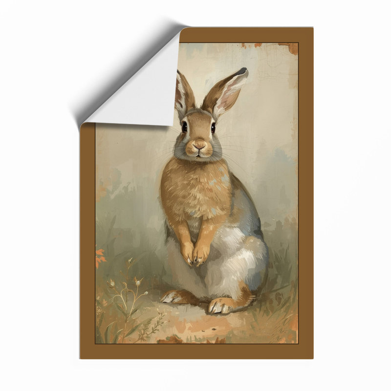 Watchful Hare Boho - Framed Print, A4 - 29.7 x 21.0 cm, Unframed