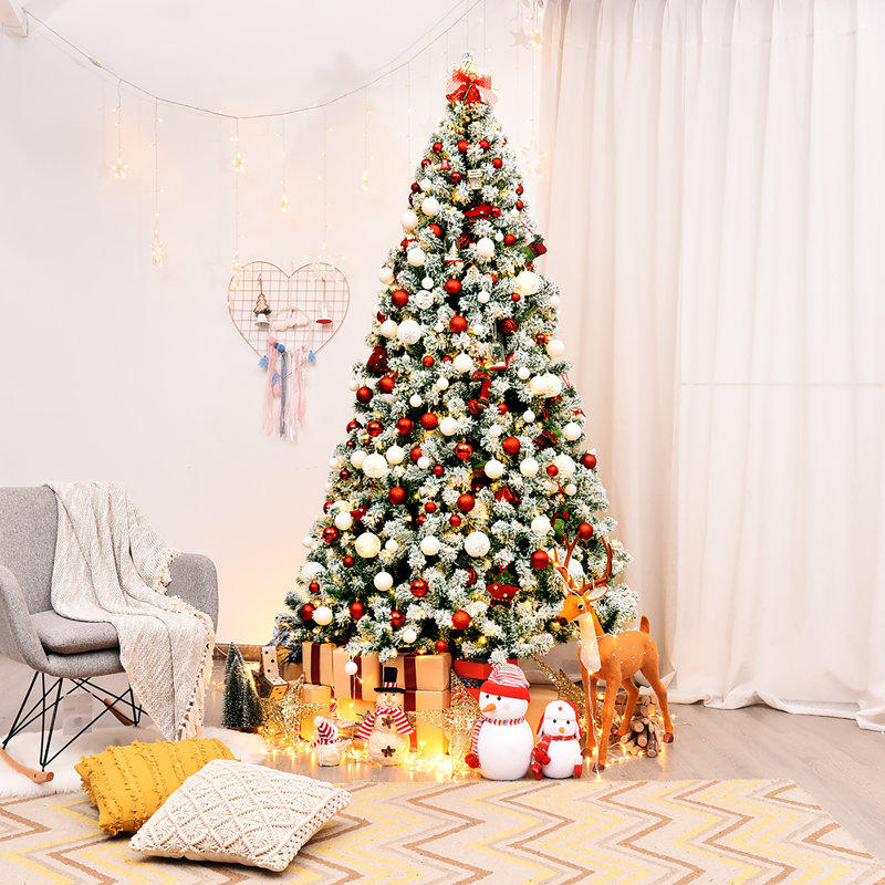 Arbre de Noël artificiel pin vert 7,6 pi avec 550 lumières claires et colorées
