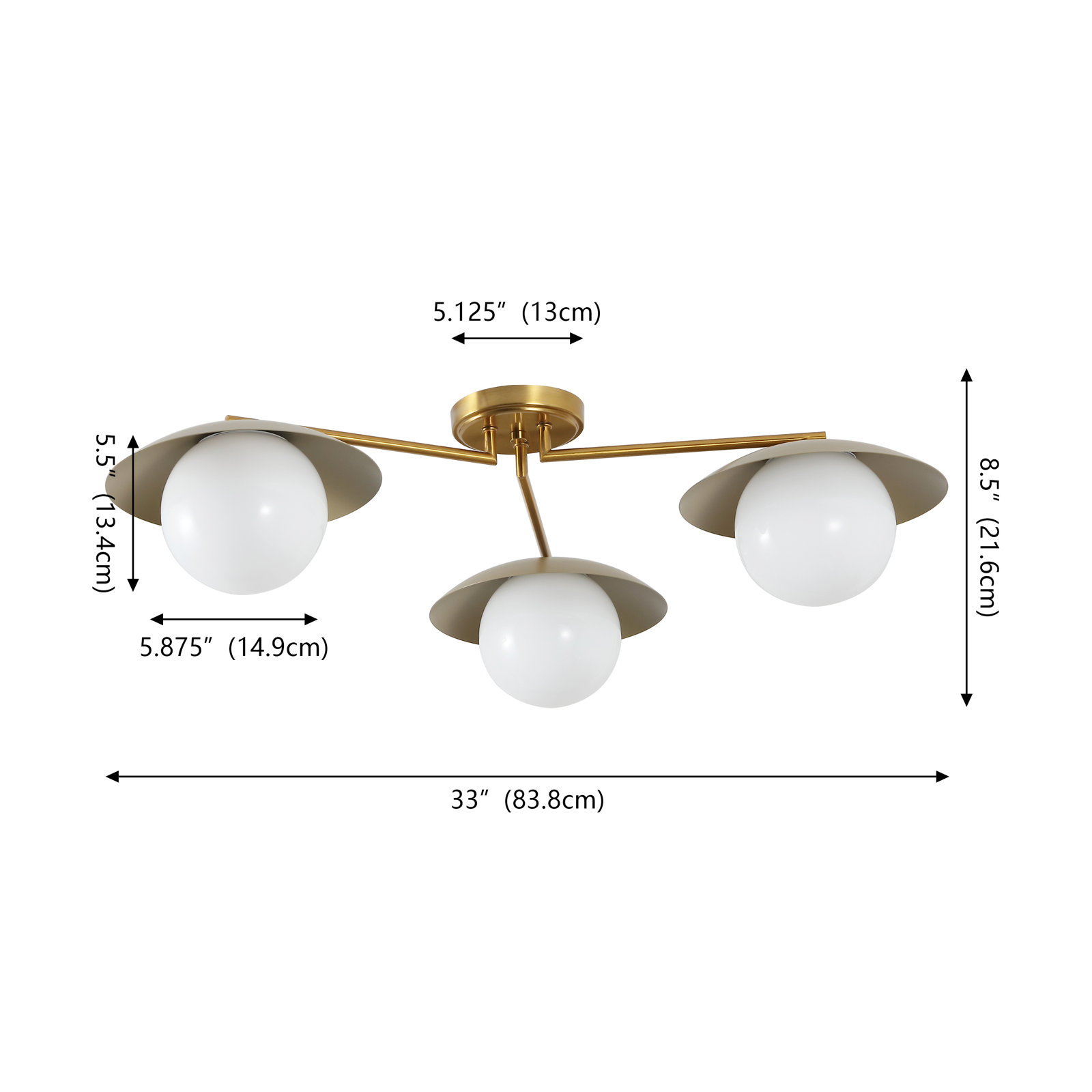3-Light Semi Flush Mount