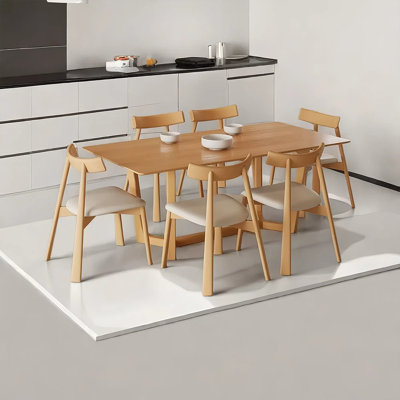 Ensemble de table à manger et de chaises en bois massif Simple Art