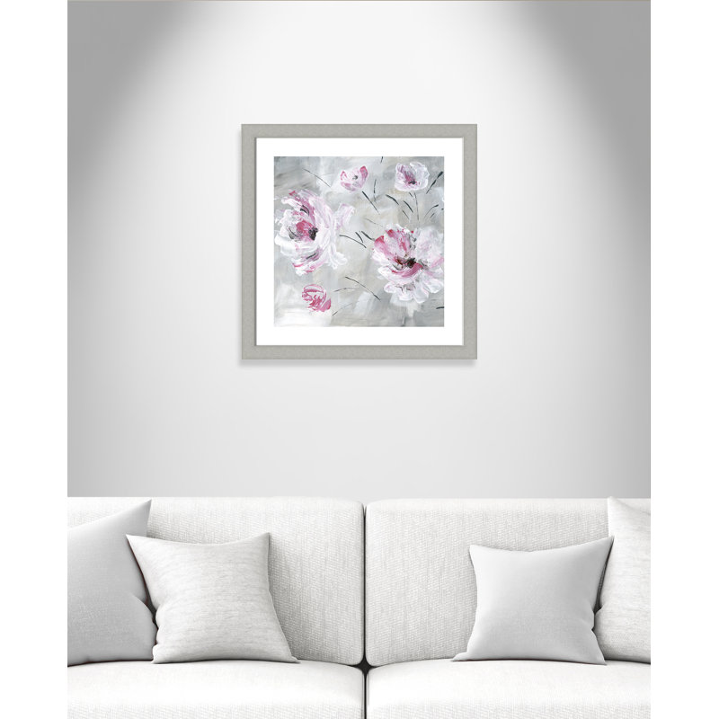 Emrah «Blush Bloom I», reproduction de peinture à l'acrylique encadrée