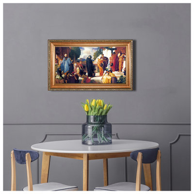 «Captive Andromache» par Frederic Leighton, reproductions d'art classique, estampe numérique encadrée pour HomeDecor, faux bois Gran avec bordure argentée