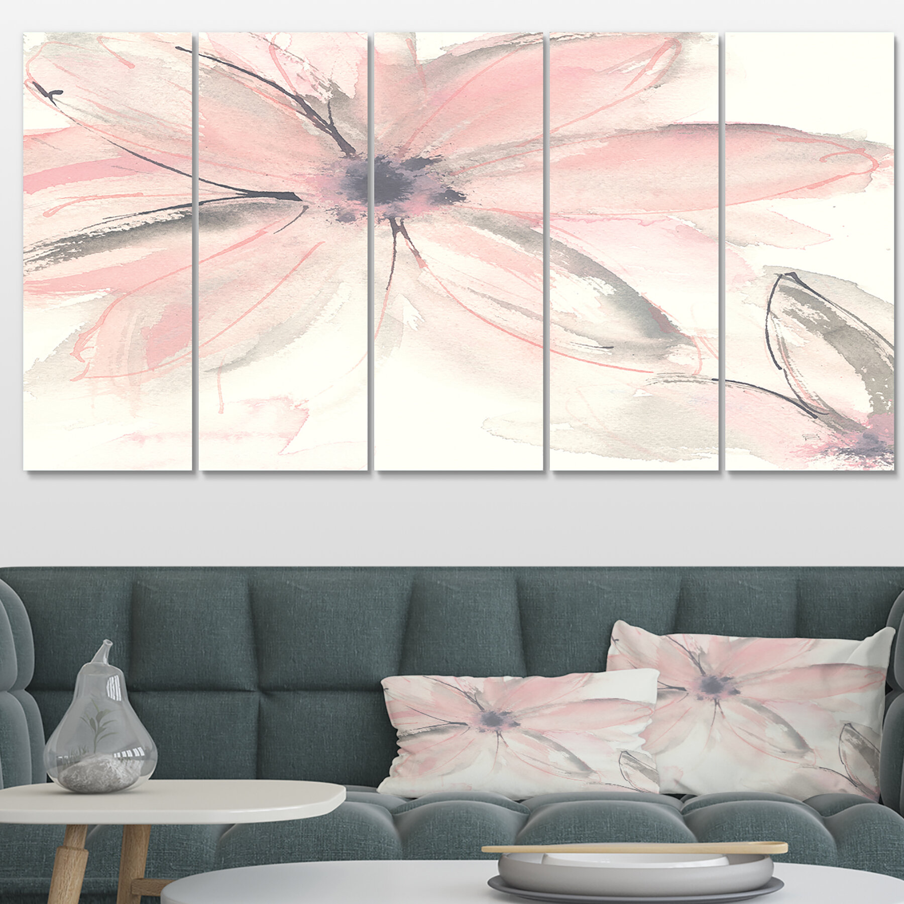 Bless international Pink Shabby Floral II On Canvas Painting | Wayfair