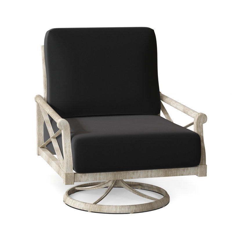 Chaise berçante avec coussins Andover, Blanc patiné, Chartres Malt Sunbrella®