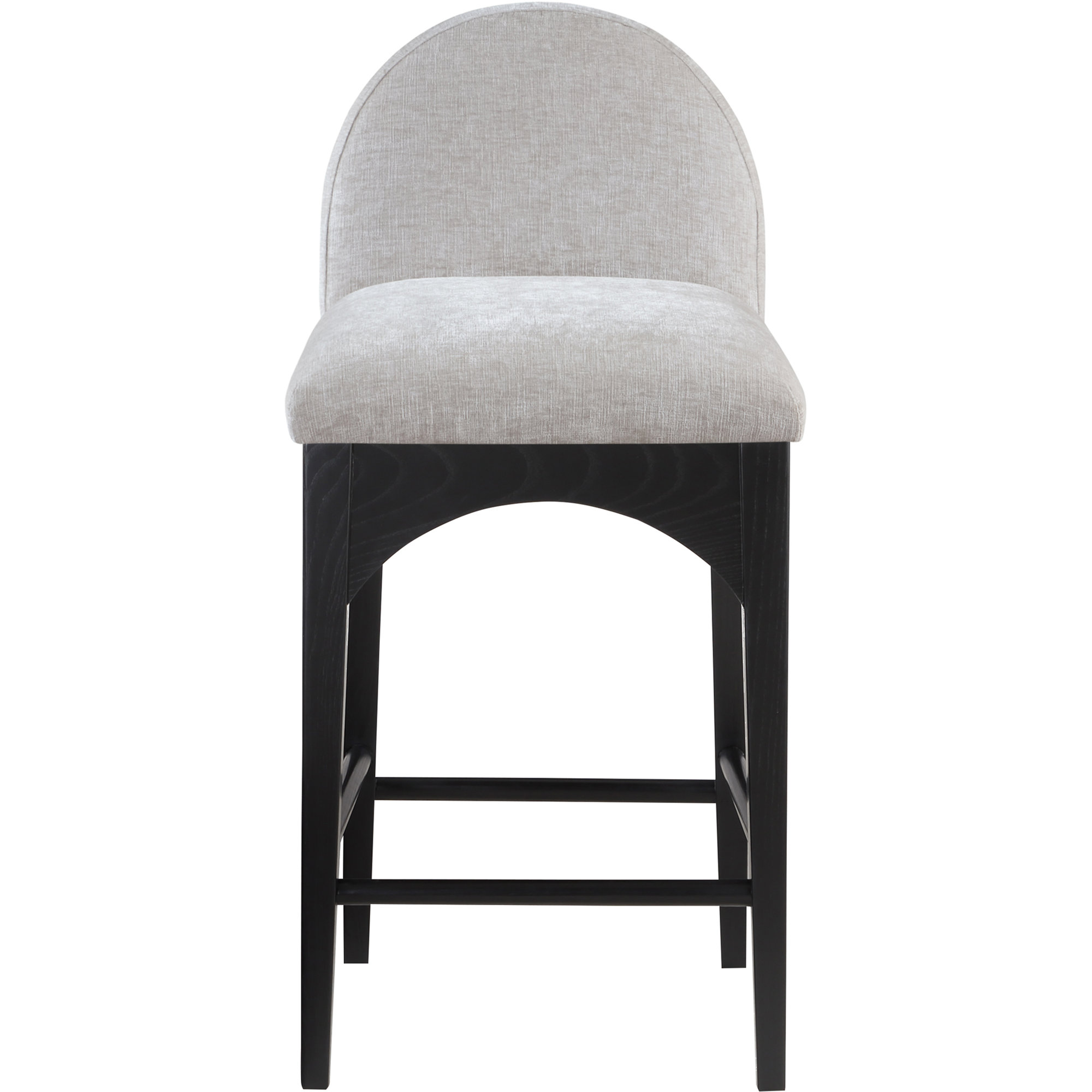 Beppo Counter Stool, Black, Gray Chenille