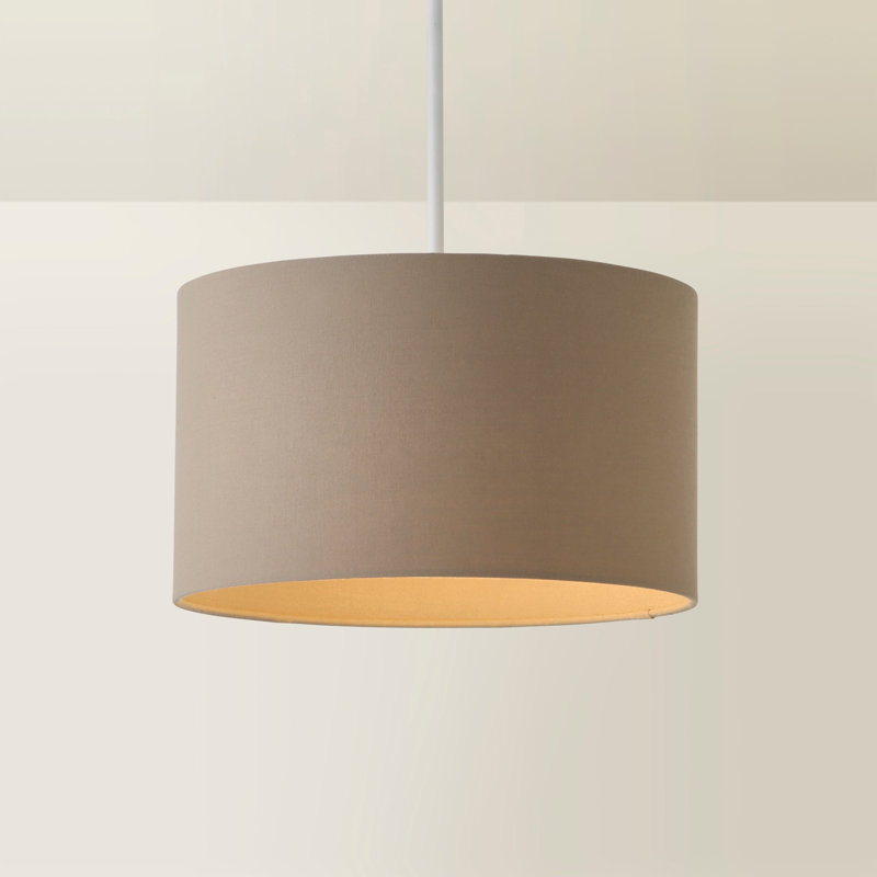 Blended Fabric Drum Lamp Shade ( Slip-On ), Beige, 15cm H x 25cm W x 25cm D