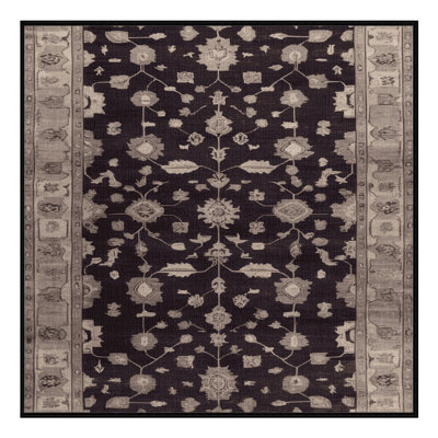 Machine Washable Overdyed Black Area Rug