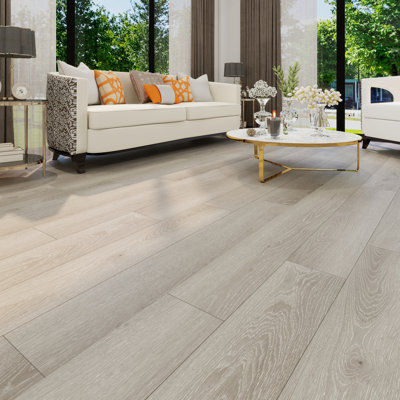 7 In. X 48 In. 9.5Mm Waterproof Hybrid Rigid Core Flooring With IXPE Pad AC4 Wear Layer