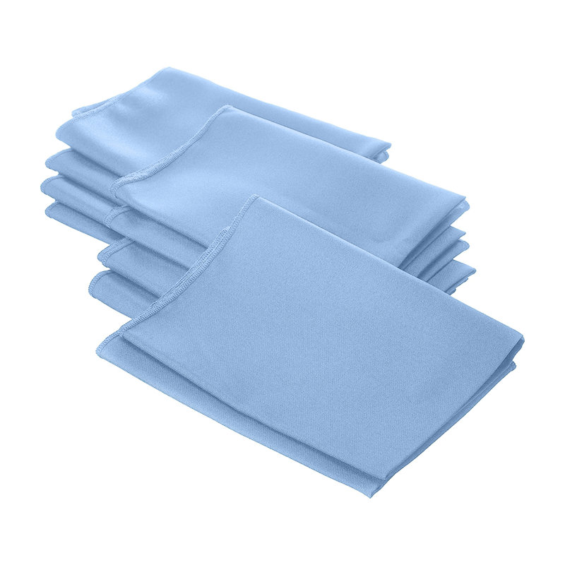 Serviette carrée en polyester - Basics by Wayfair ™, Bleu clair, Ensemble de 10