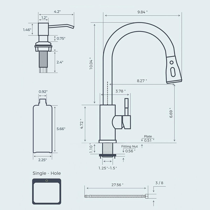 Black Touchless Kitchen Faucet with Soap Dispenser
