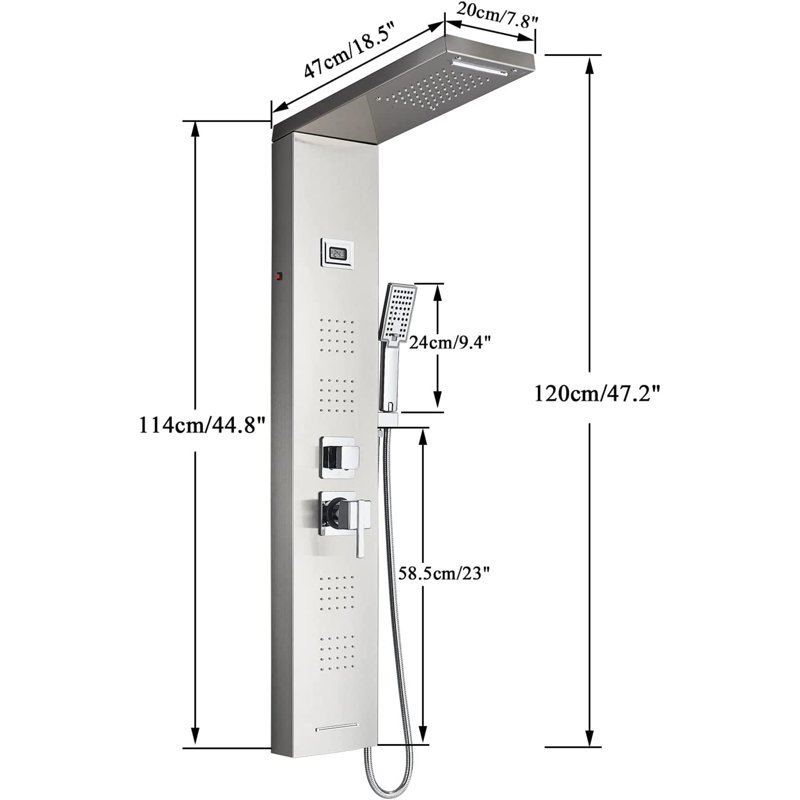 44.8'' Shower Panel with Fixed Shower Head