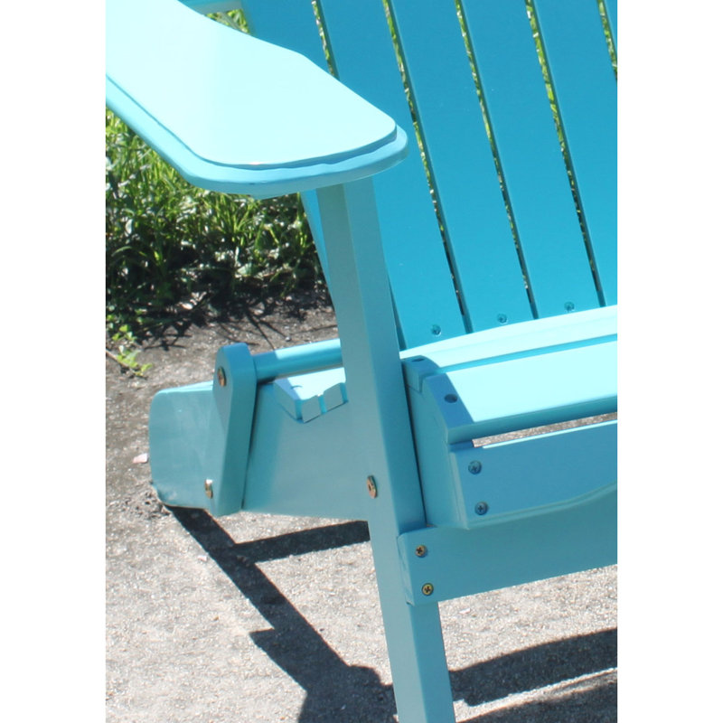 Merry Garden Northbeam Outdoor Foldable Wooden Adirondack Accent Chair, Portable Patio, Garden, Teal