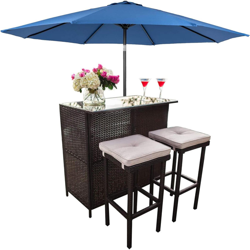Marianah Bar Set, Beige/Dark Blue
