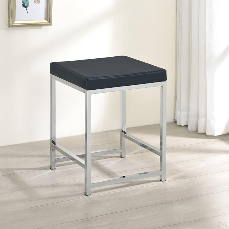 Tabouret de coiffeuse carré rembourré, Noir