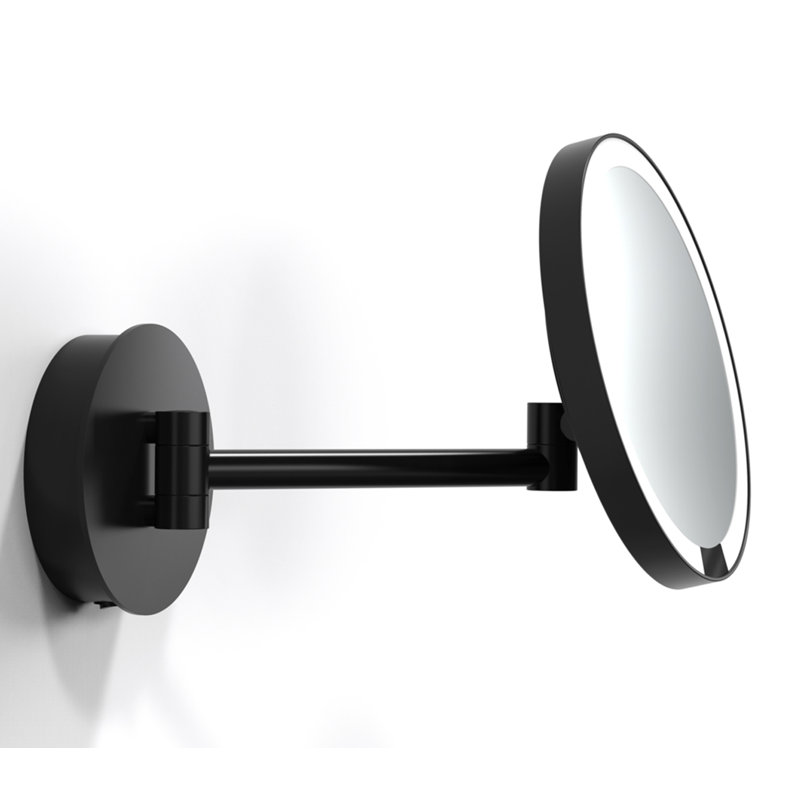 Spiegel Flat Metal Lighted Wall Mirror, Matte Black