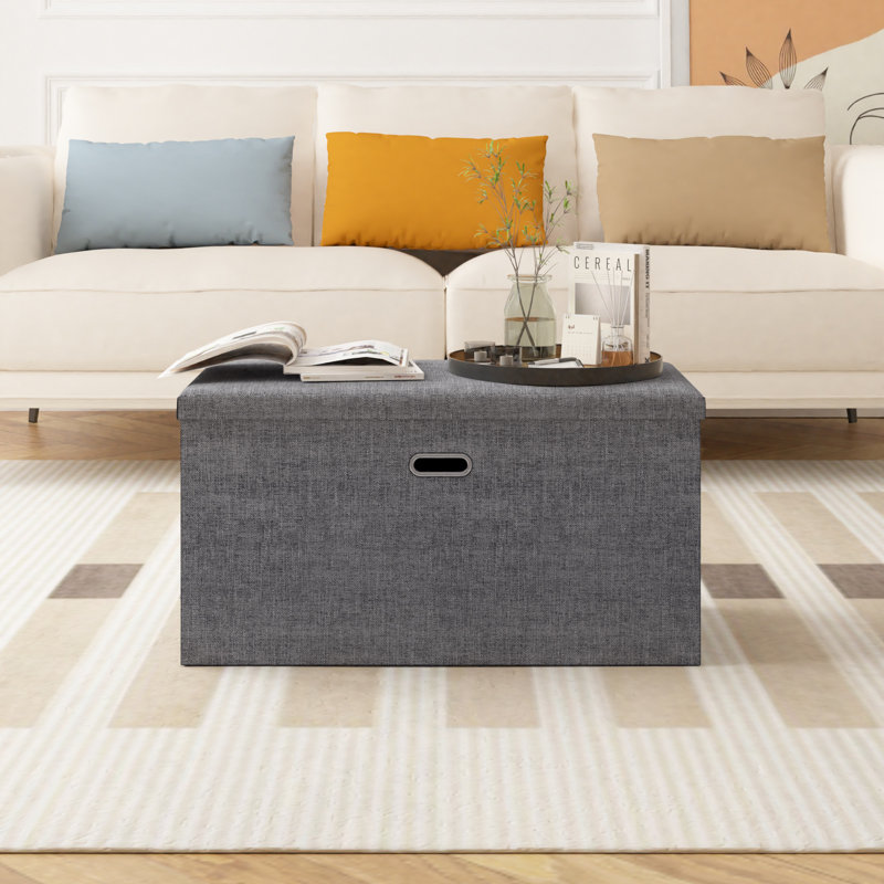 30Inches Foldable Storage Ottoman Bench, Storage Chest, End Of Bed Foot Rest Stool With Padded Seat, Bedroom Bench For Living Room, Support 350Lbs