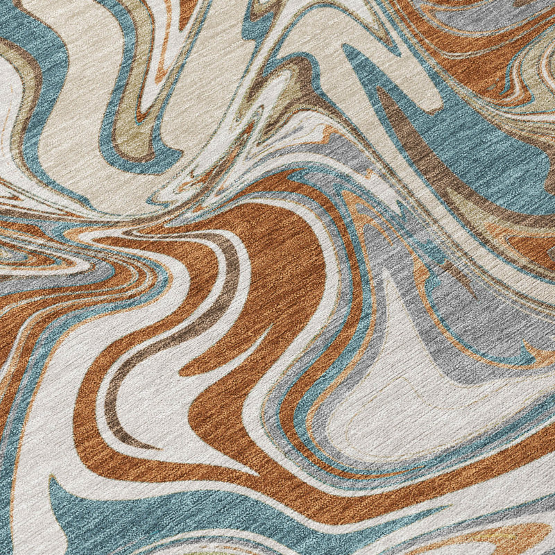 Machine Washable Indoor/Outdoor Jourdan ACN2395 Abstract Rug, Rectangle 1'8" x 2'6"