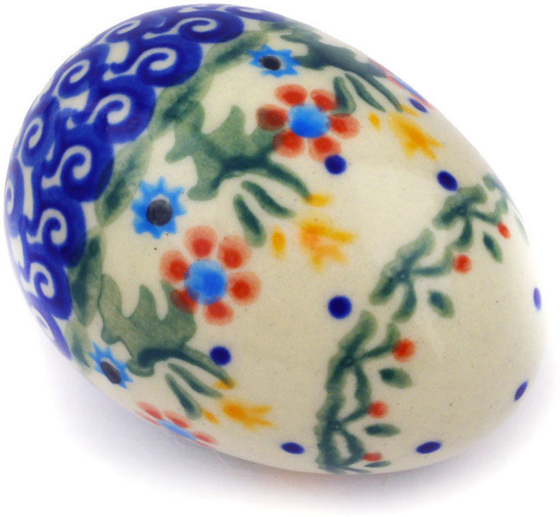 Polish Pottery Egg Figurine