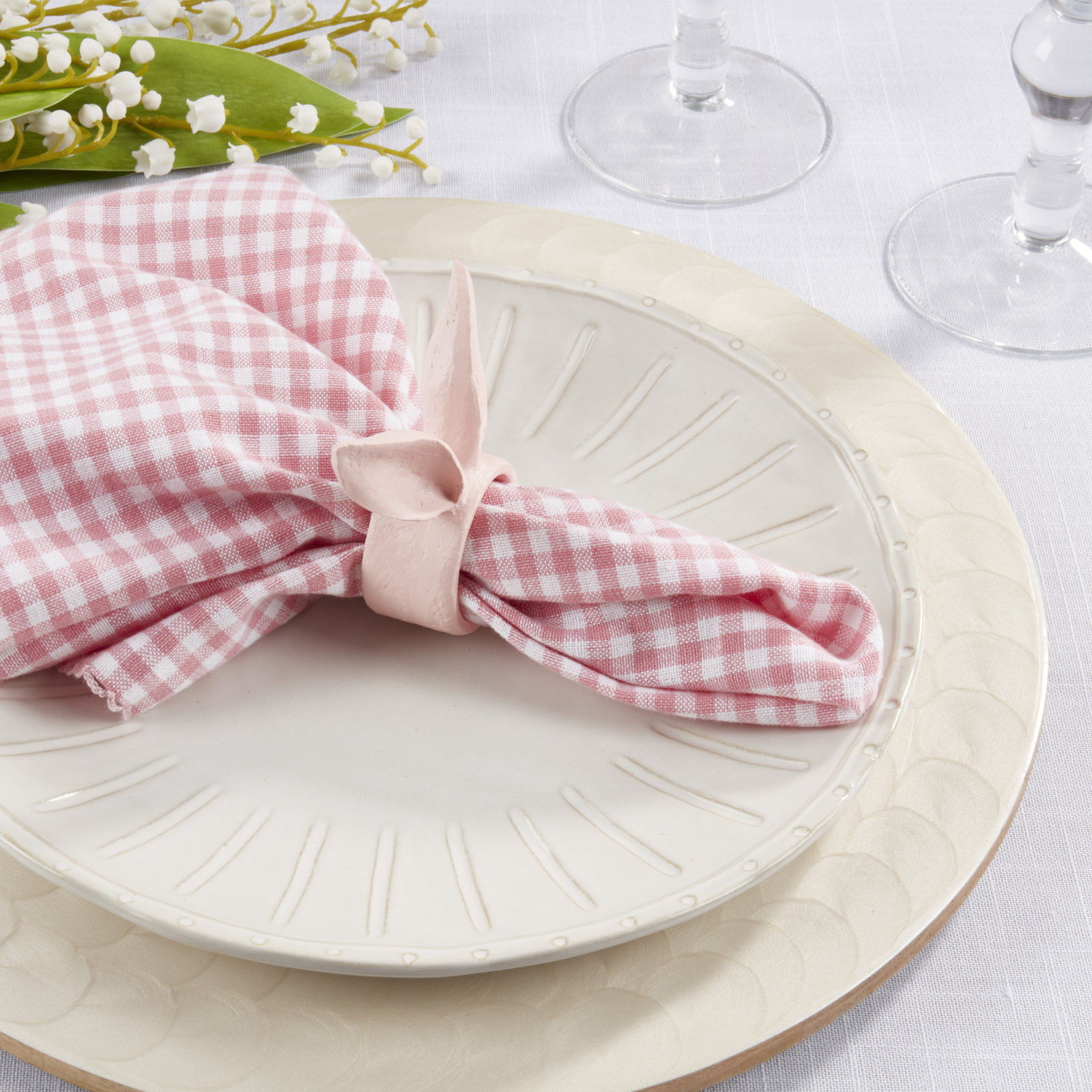Bunny Ears Napkin Ring, Pink