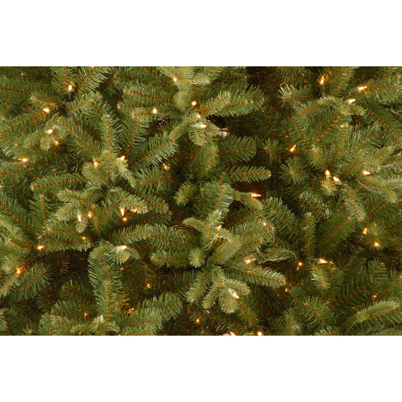 Tiffany Fir 7.5' Green Artificial Christmas Tree with 750 Pre-Lit Clear Lights with Stand, 9'