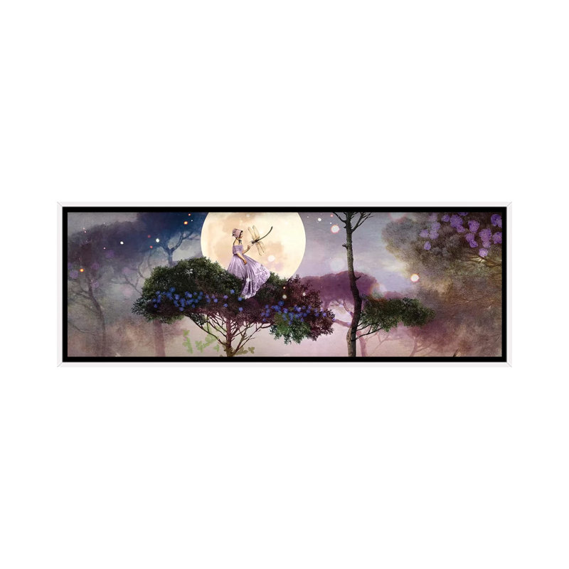 Libellule par Catrin Welz-Stein - impression panoramique, H 20 po x l 60 po x P 1,5 po, Toile blanche encadrée