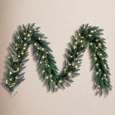 108'' in. Lighted Faux Fir Garland