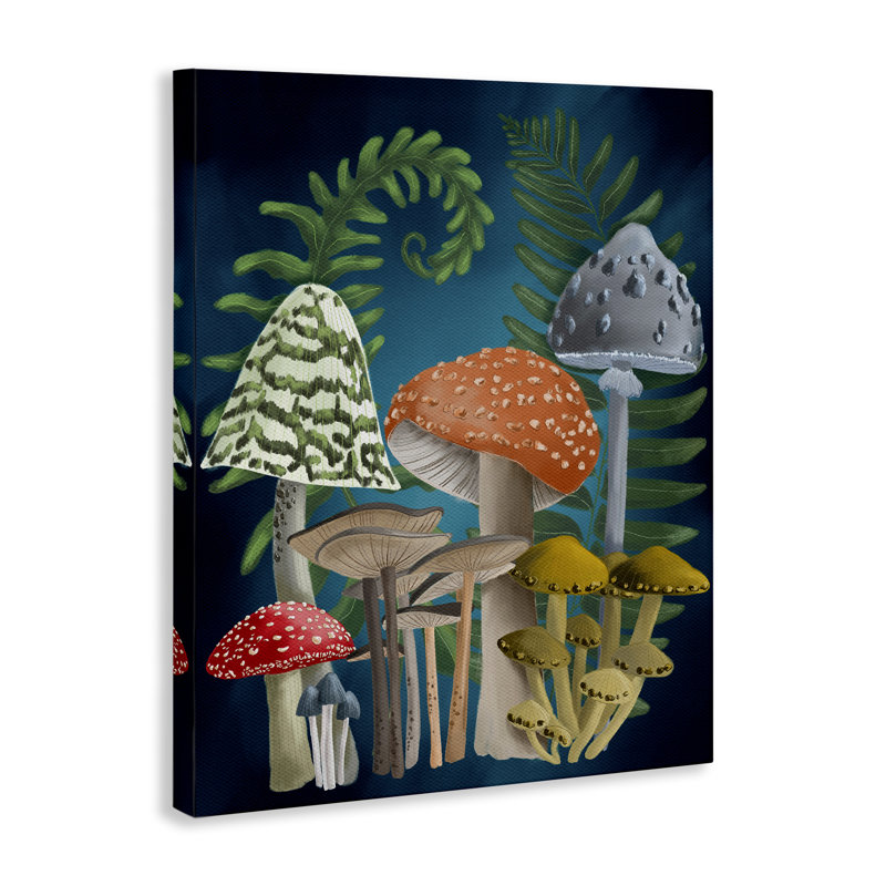 "Curling Ferns & Mushroom", art mural par Regina Moore, H 20 po x l 16 po