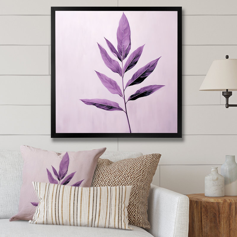 Mauve lavande mauve sur toile, Cadre simple noir, H 16 po x l 16 po x P 1 po