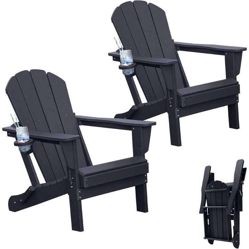 Adirondack Chairs Set Of 2, Black