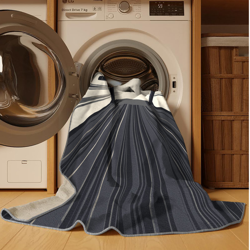 Tapis moderne et contemporain lavable à la machine Seth, 5 x 7