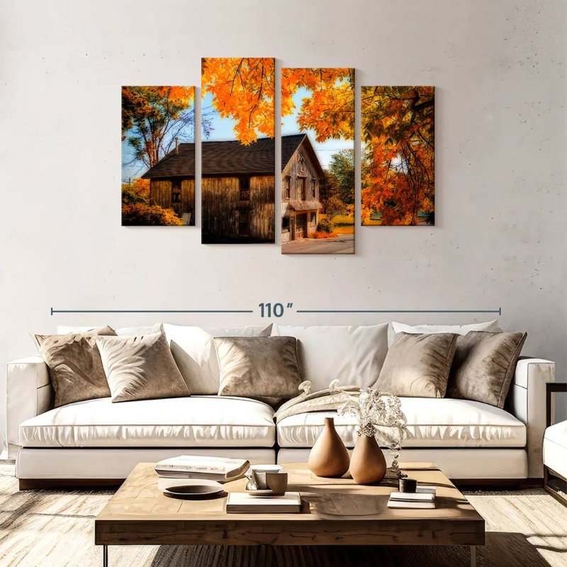 Lilie Barn In Autumn, 48" H x 75" W