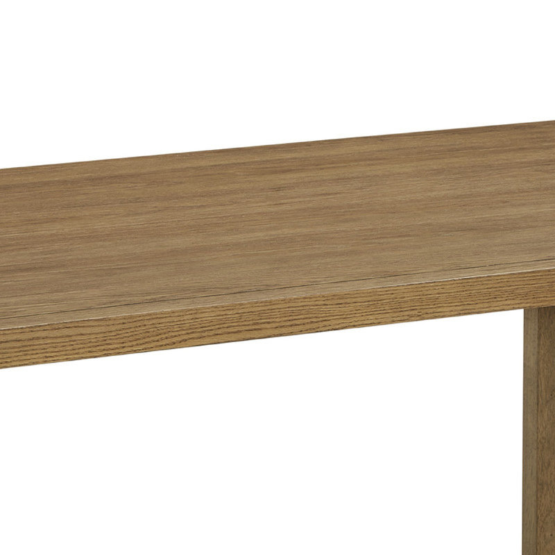 Table de salle à manger Meny, plateau rectangulaire de 72 pouces, base en bois de chêne brun noyer