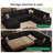 U Shape Sectional Sofa with Pull Out Bed, Sleeper Sectional Couch with Storage, Black-93679248