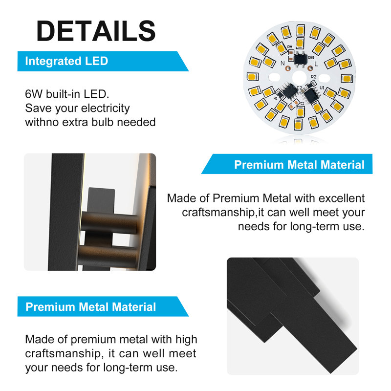21''H Dimmable LED Black Aluminum Wall Light, Matte Black, 21" H x 5.5" W x 3.5" D