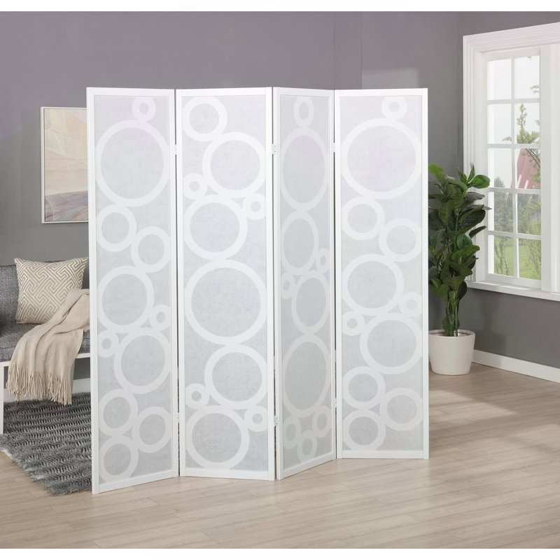 Cloison 4 panneaux en bois Arvada, White