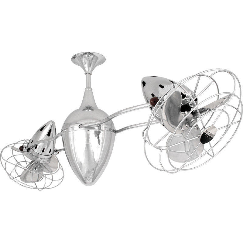 48" Ar Ruthiane 6 Blade Ceiling Fan, Chrome