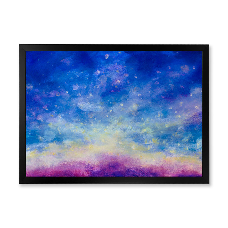 «Blue Oil Abstract Sky», reproduction sur toile flottante, Cadre photo noir, H 8 po x l 12 po x P 1 po