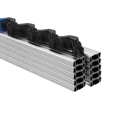 40 m Greenhouse Lock Channel & Wiggle Wire Kit – 20-Pack 2 m Heavy Duty Galvanized Steel U-Channels & PVC-Coated Spring Wires for Polytunnel Cover, Shade Cloth & Netting