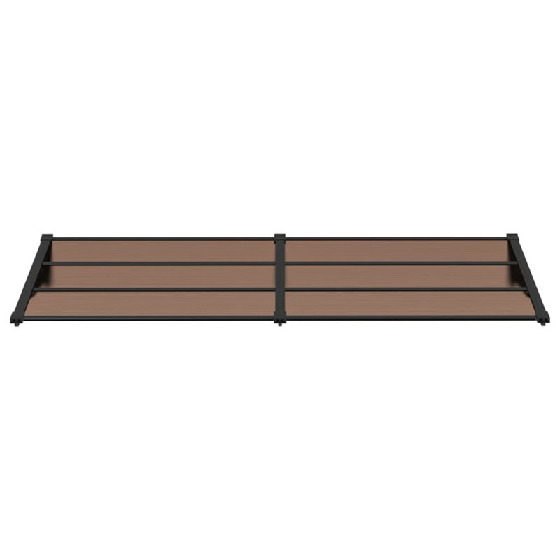Dakota Fields 90cm D Polycarbonate Cover Retractable Door / Window Awning, 27.5cm H x 239cm W x 90cm D, Black/Brown