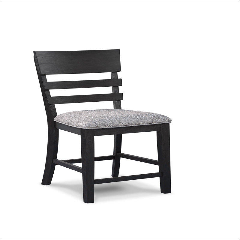 Mobilier de salle à manger en bois à dossier et échelle 2 pièces noir / gris